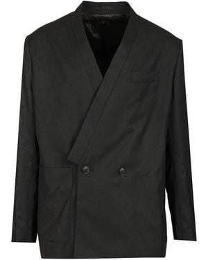 KENZO Double-Breasted Tailored Kimono Jacket - Black
