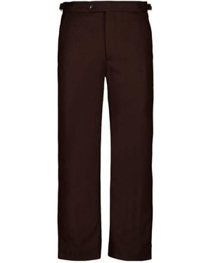 Bode Side-Button Wool Casual Trousers - Brown