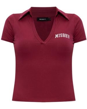 MISBHV V-Neck Logo Top - Red
