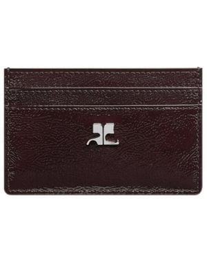 Courreges Ac Naplack Leather Cardholder - Purple