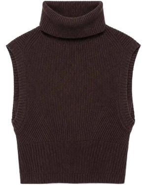 Jonathan Simkhai Sleeveless High-Neck Knit Top - Brown