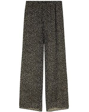 Nili Lotan Polka Dot Straight Leg Trousers - Grey