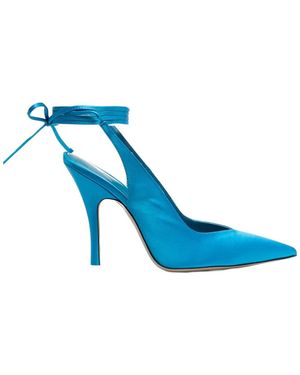 The Attico Ankle-Tied Leather Pumps - Blue