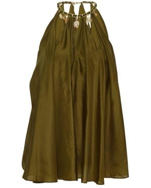 Zimmermann Mahon Chain Neck Blouse - Green