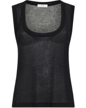 Co. Sheer Sop Neck Tank Top - Black