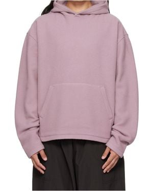 Rier Wool Fleece Hooded Sweatshirt - Pink