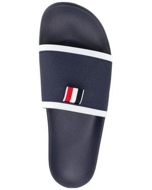 Thom Browne Stripe Tab Pool Sandals - Blue