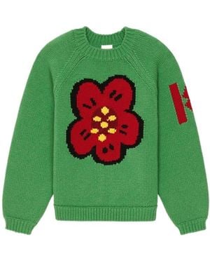 KENZO 'Varsity' Merino Wool Jumper - Green