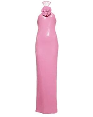 Rodarte Floral-Applique Sequined Gown - Pink