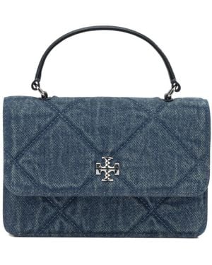 Tory Burch Kira Diamond Mini Top Handle Clutch Bag - Blue