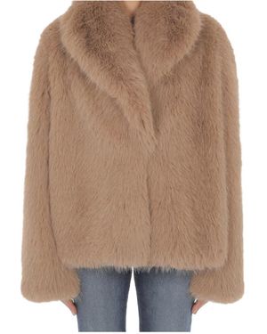 Dondup Oversized Faux Fur Jacket - Brown