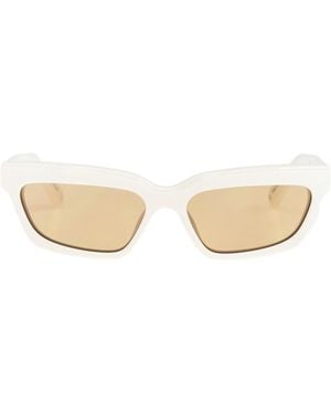 Jacquemus Salon Angular Rectangle Frame Sunglasses - White