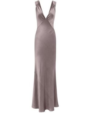 Saint Laurent Cross-Back V-Neck Dress - Purple