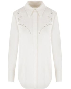 Chloé Chloé Lace Detailed Long-Sleeved Shirt - White