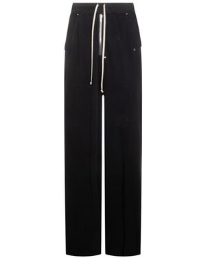 Rick Owens Drawstring Wide-Leg Trousers - Black
