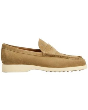 Tod's Topstitching Penny Loafers - Natural