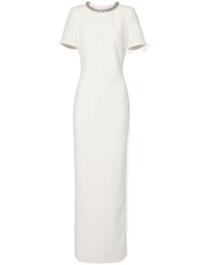 Roland Mouret Embellished Crêpe Gown - White