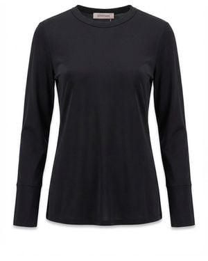 Sportmax T-Shirt With Round Neck And Long Sleeves - Black