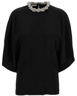 Stella McCartney Falabella Embellished Crewneck Blouse - Black