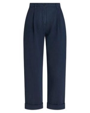 Etro Pegaso Embroidered Cropped Trousers - Blue