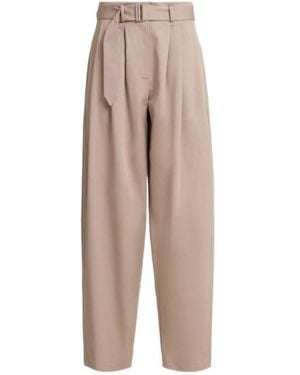 Magda Butrym Relaxed Fit Cotton Blend Trousers - Natural