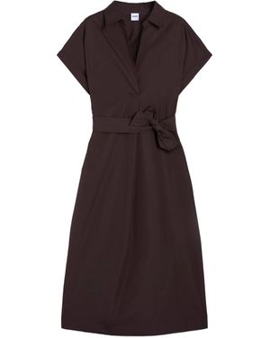 Aspesi Poplin Midi Dress - Brown