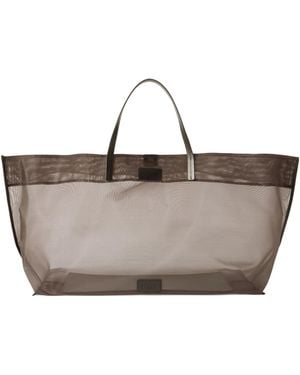 STAUD Christos Mesh Tote Bag - Brown