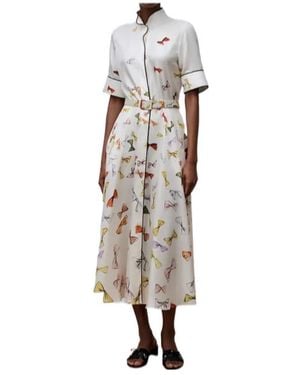 Dior Iviera Mid-Length Belted Shirtdress - White