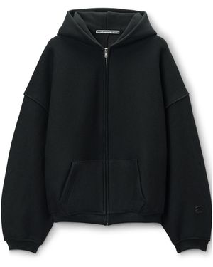 Alexander Wang Fleece Star Zip-Up Hoodie - Black