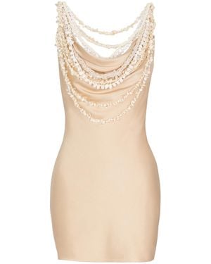 Balmain Silk Shell Dress - Natural