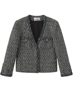 Marissa Chiara Tweed Casual Jacket - Gray