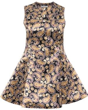 JW Anderson Jw Anderson Paisley' Print Circle-Skirt Dress - Brown