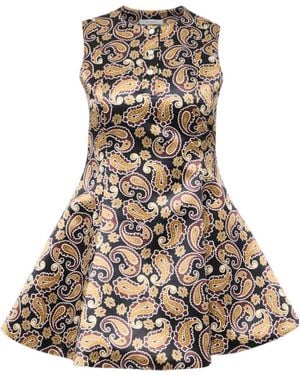 JW Anderson Jw Anderson Paisley' Print Circle-Skirt Dress - Brown
