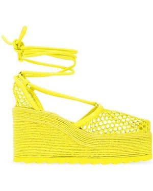 Bottega Veneta Open-Knit Platform Espadrilles - Yellow