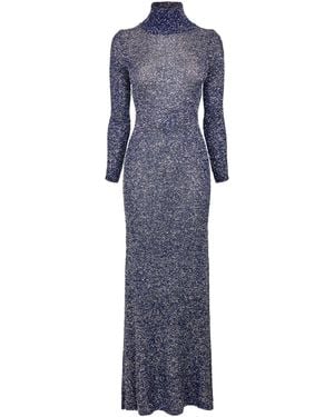 Balenciaga Sequin Knit Maxi Dress - Blue
