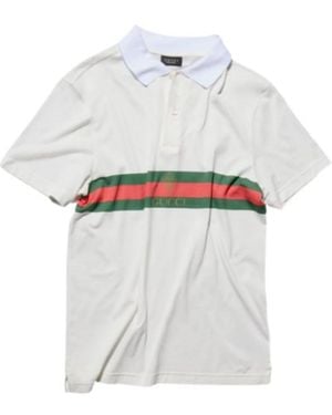 Gucci Web Detailed Jersey Polo Shirt - White