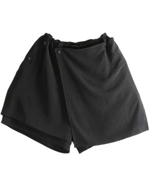 Yohji Yamamoto Ta Tuxedo Drape Panel Attached Shorts - Black