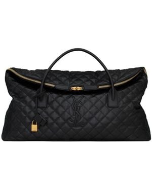 Saint Laurent Es Giant Logo Detailed Travel Bag - Black