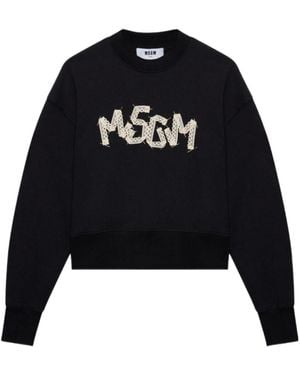 MSGM Logo Embellished Sweatshirt - Blue