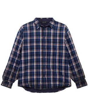 Balenciaga Plaid Reversible Long-Sleeved Shirt - Blue
