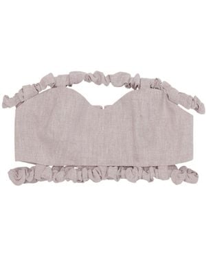 Ganni Strapless Crop Top - Pink