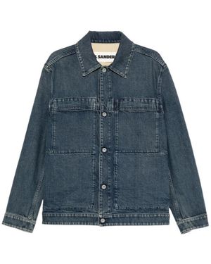 Jil Sander Button Pocket Dnim Jacket - Blue