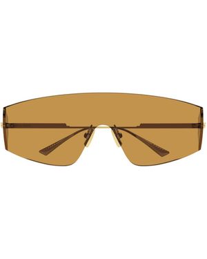 Bottega Veneta Eyewear Futuristic Shield Sunglasses - Metallic