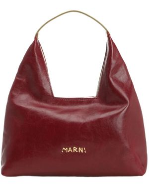 Marni Logo Lettering Mini Shoulder Bag - Red