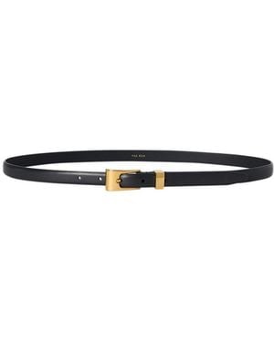 The Row Downtown Buckled Leather Belt - White
