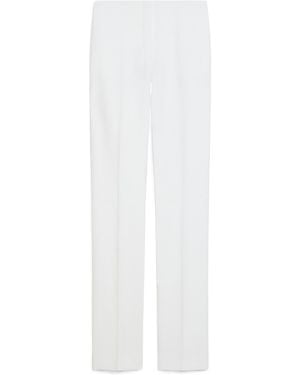 Sportmax Abbono Pleat Detailed Straight Leg Pants - White