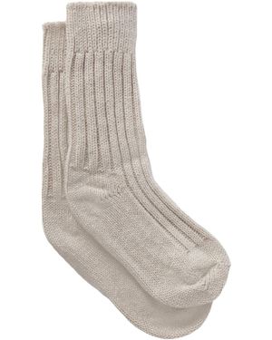 The Elder Statesman Yosemite Ribbed Cashmere Socks - Grey