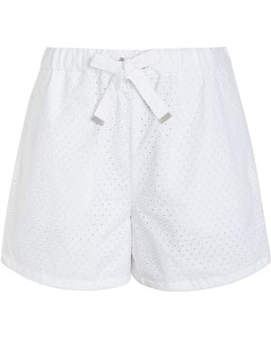 Moncler Cotton Woven Shorts - White
