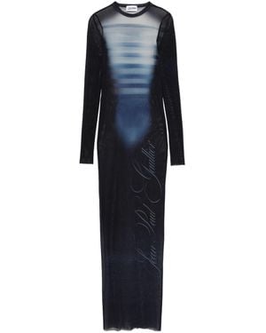 Jean Paul Gaultier Mesh Maxi Dress - Blue