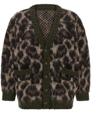 R13 Single-Breasted Knit Cardigan - Gray